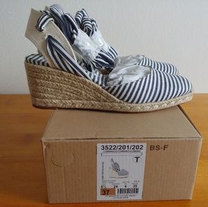 Zara Nautical Striped Espadrilles sz 6.5